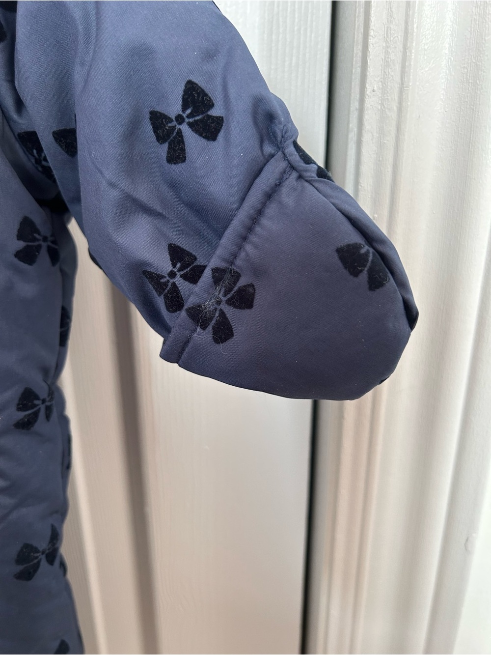 Rothschild Navy and Black Bow-Print Infant Jacket - Picture 5 of 6